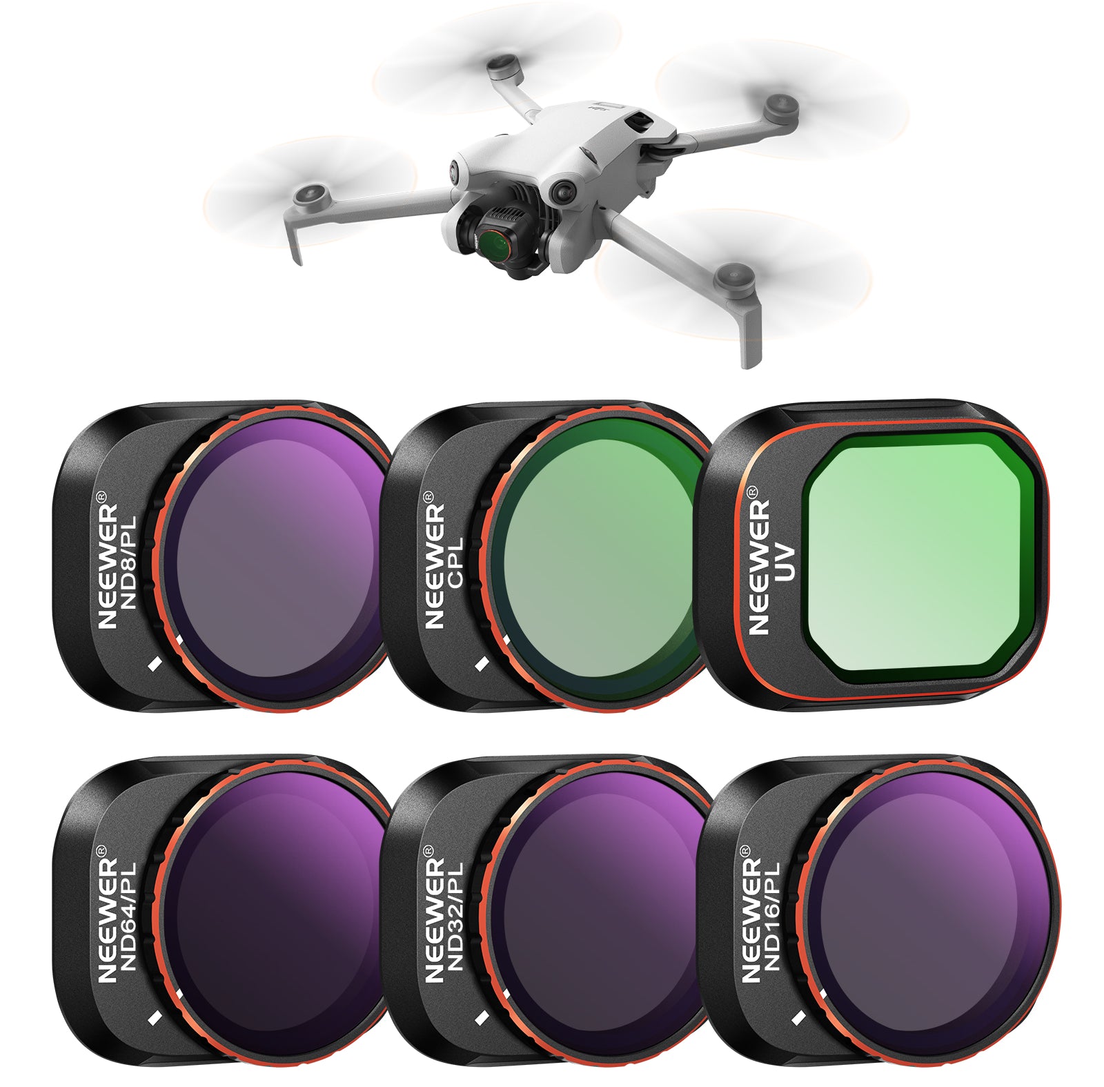 NEEWER 6 Pack ND/PL Filters Set for Mini 4 Pro