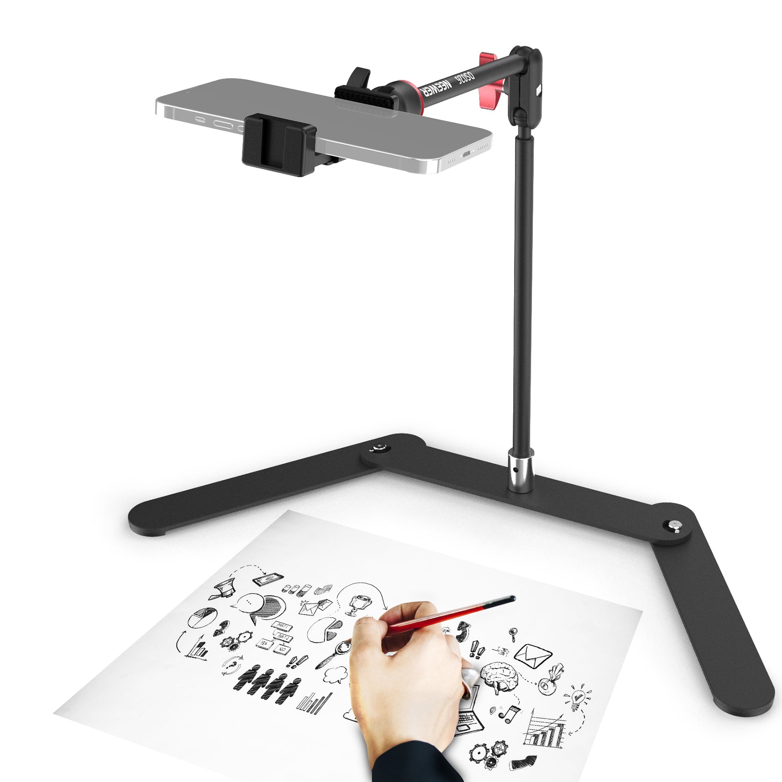 NEEWER DS026 Adjustable Overhead Phone Tripod for Desk