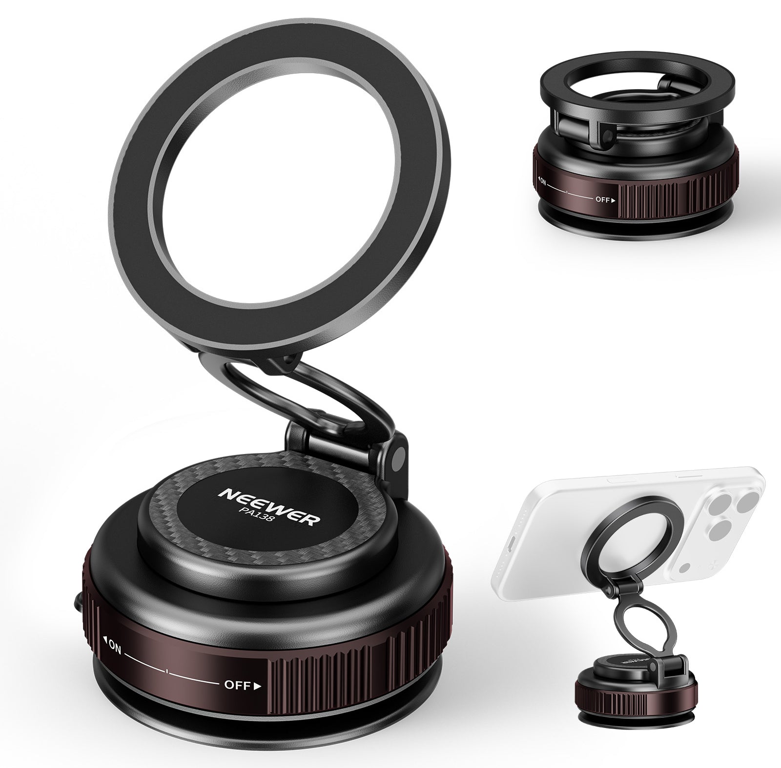 NEEWER PA138 Suction Cup Mount with Magnetic Phone Holder