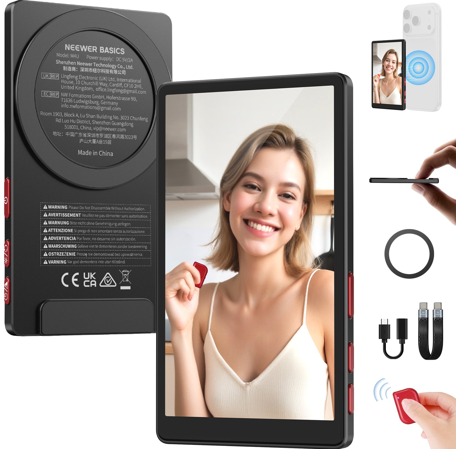 NEEWER M4U 4" Magnetic Phone Vlog Selfie Monitor Screen