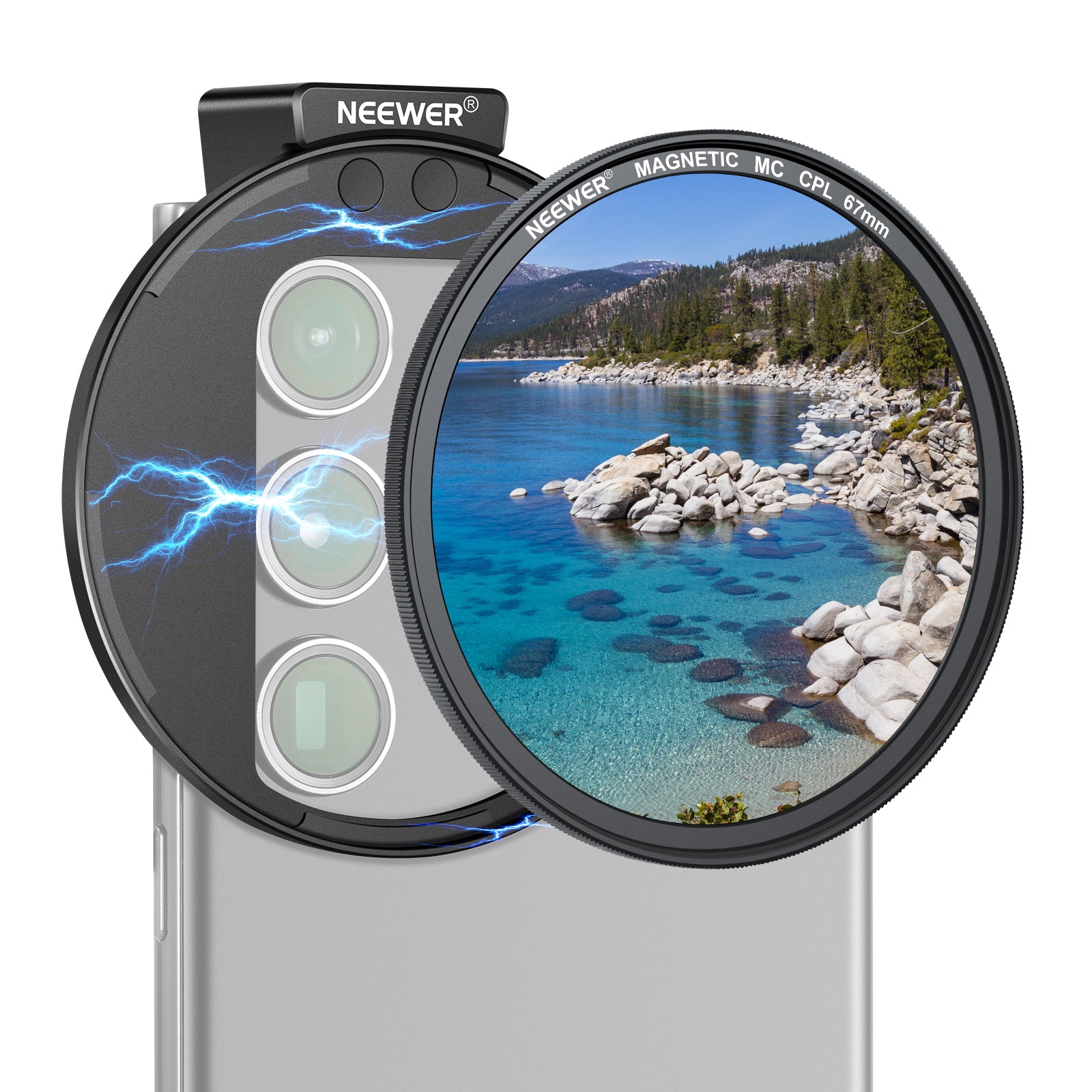 NEEWER 67mm Magnetic CPL Filter for Phone