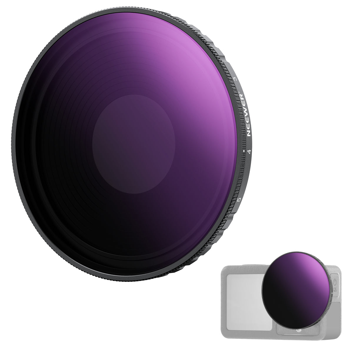 NEEWER Variable ND8-32 Filter For DJI Osmo Action 5 Pro & Action 4