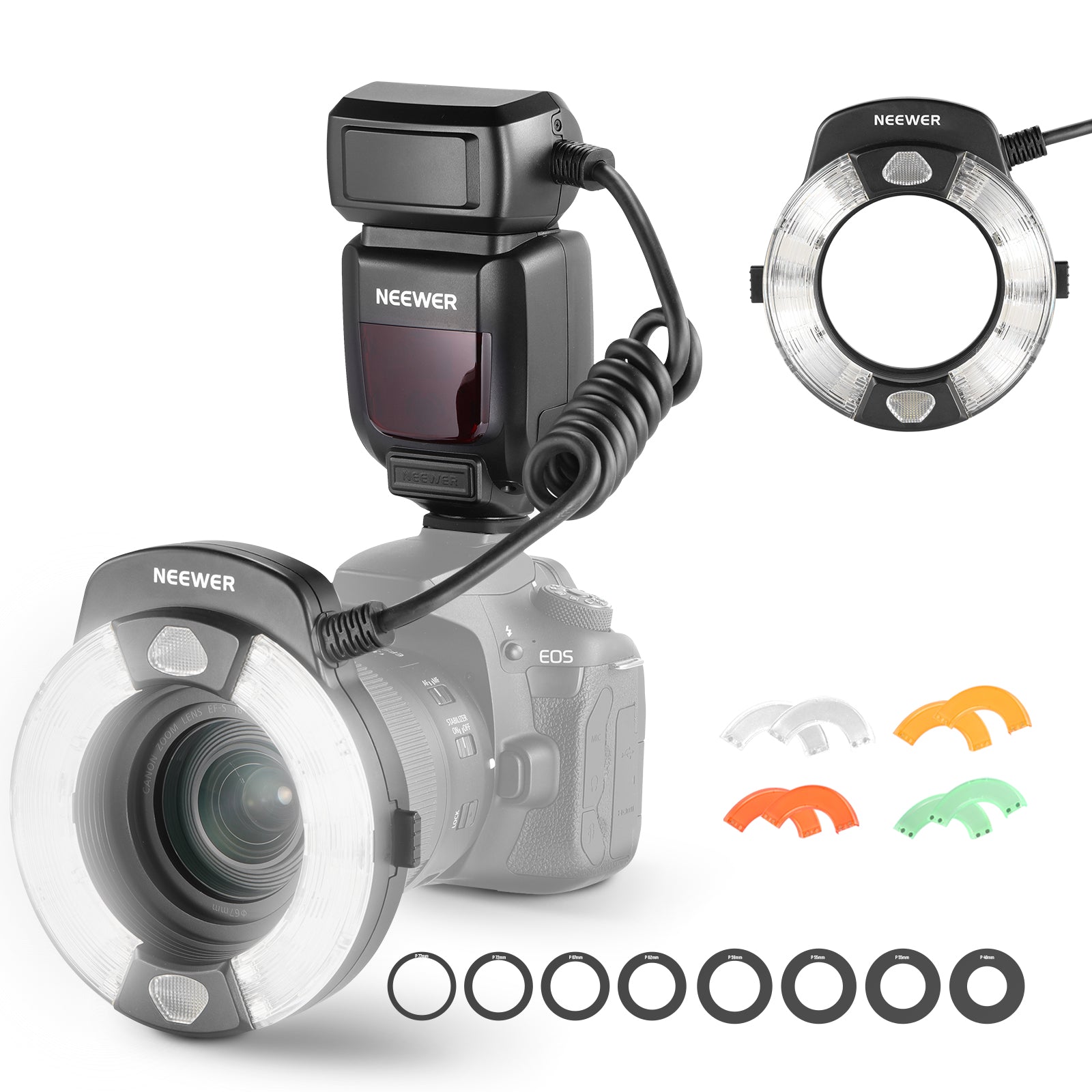 NEEWER RF1 GN15 TTL Marco Ring Flash