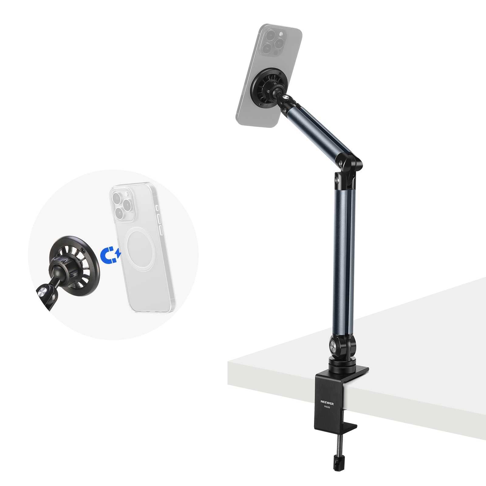 NEEWER PA089 Magnetic 2 Section Desk Phone Stand