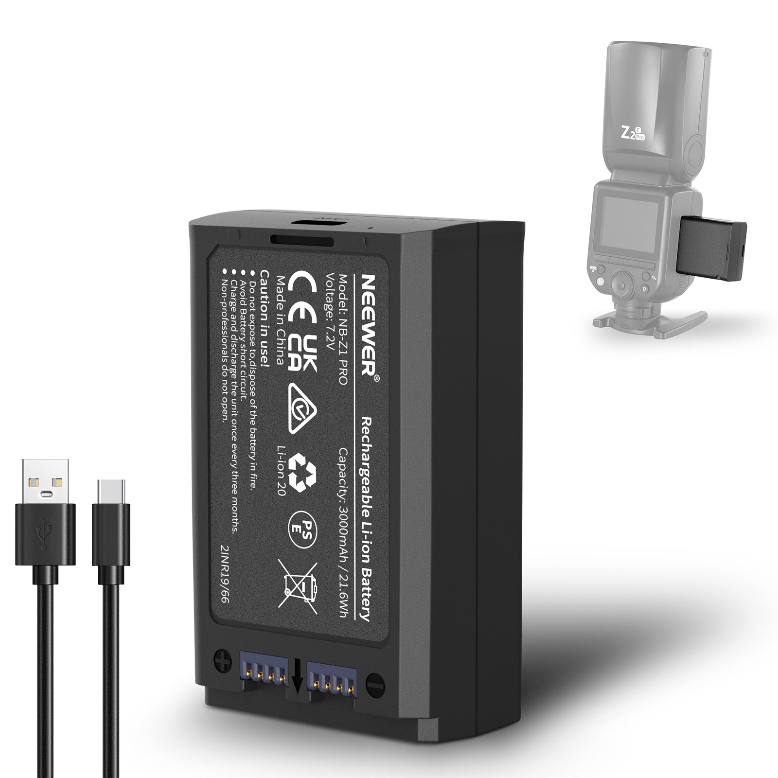 NEEWER NB-Z1 PRO Replacement Li ion Battery for Flash - NEEWER