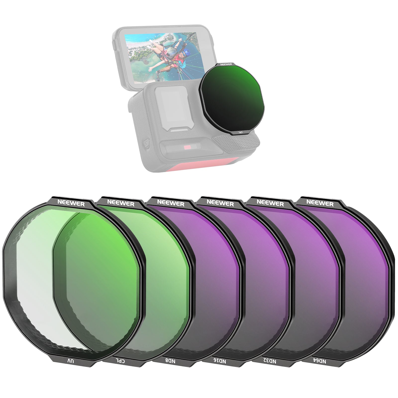 NEEWER 6 Pack CPL/ND Filter Set Compatible with Insta360 Ace Pro 2