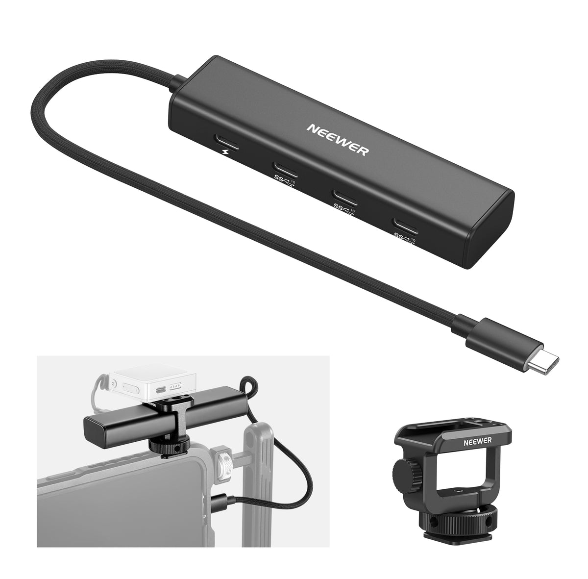 NEEWER PS020E 4-in-1 USB C Hub with Cold Shoe