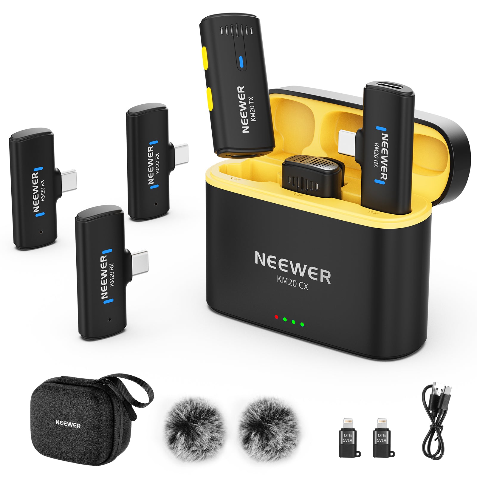 NEEWER KM20 Wireless Lapel Microphone - Black