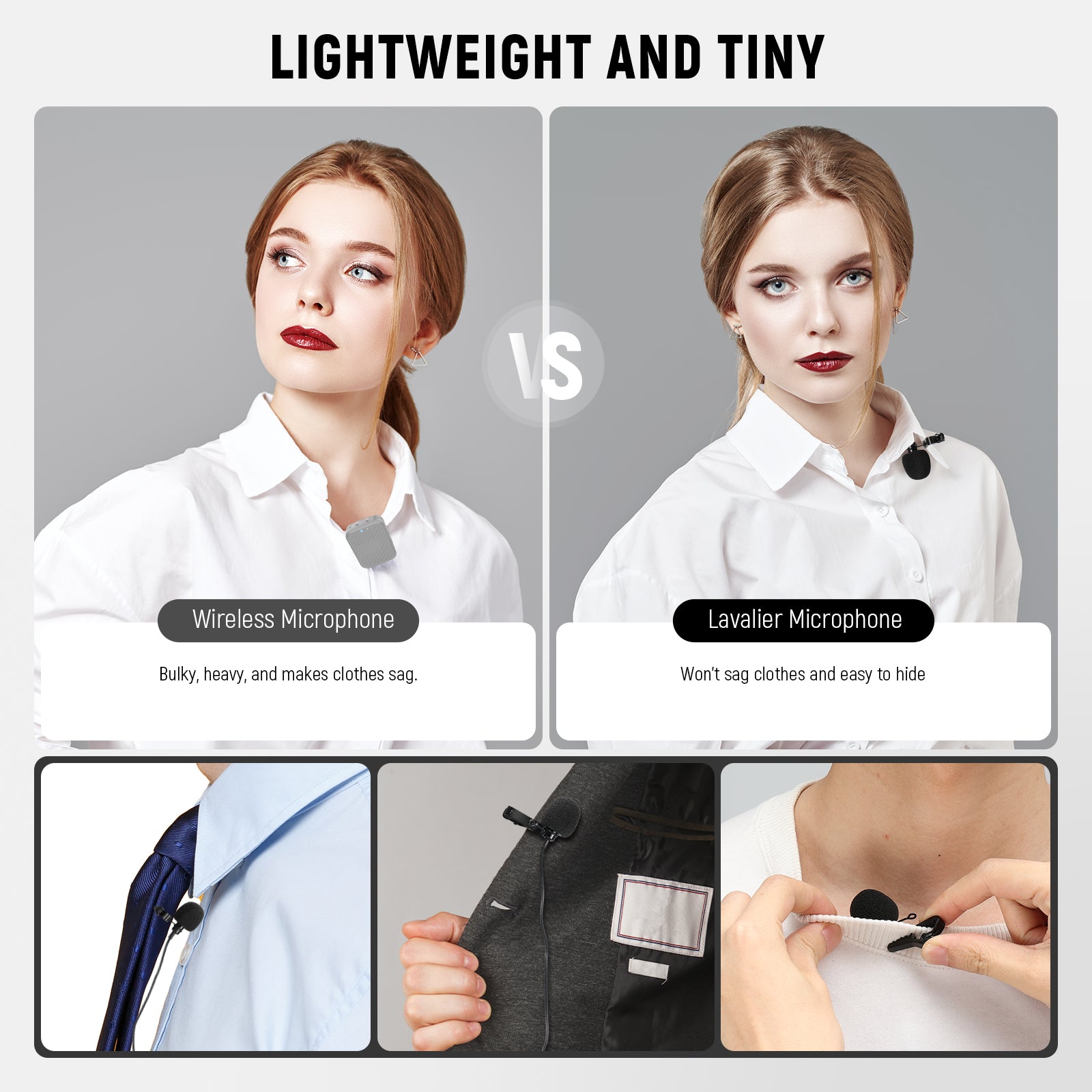 NEEWER CM6 USB C Lavalier Microphone is lightweight and tiny.