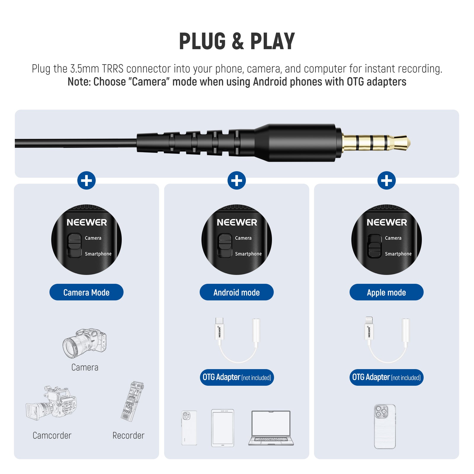 Plug & Play Mic for Phone/Camera