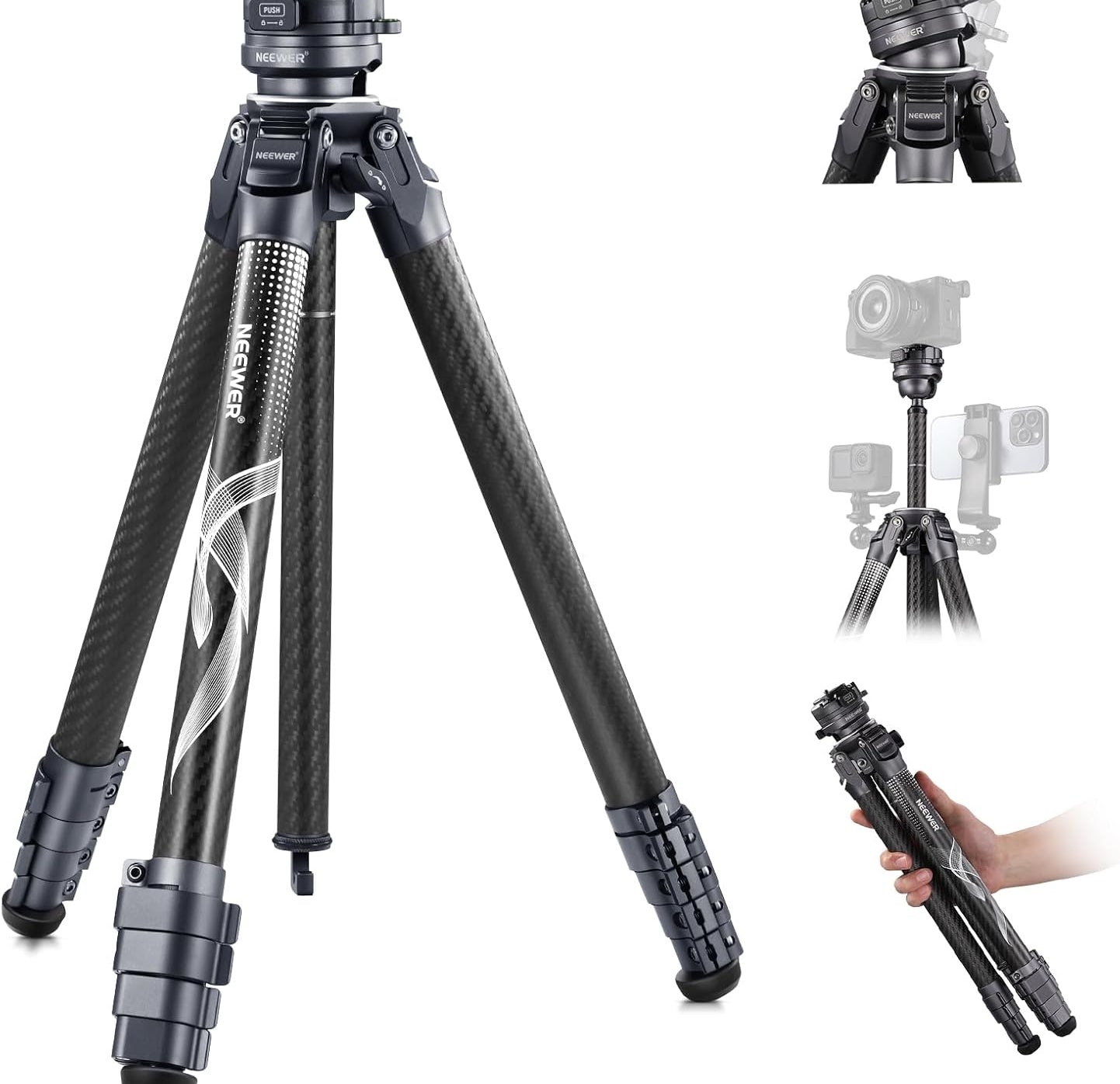 NEEWER LT32 Carbon Fiber Travel Tripod