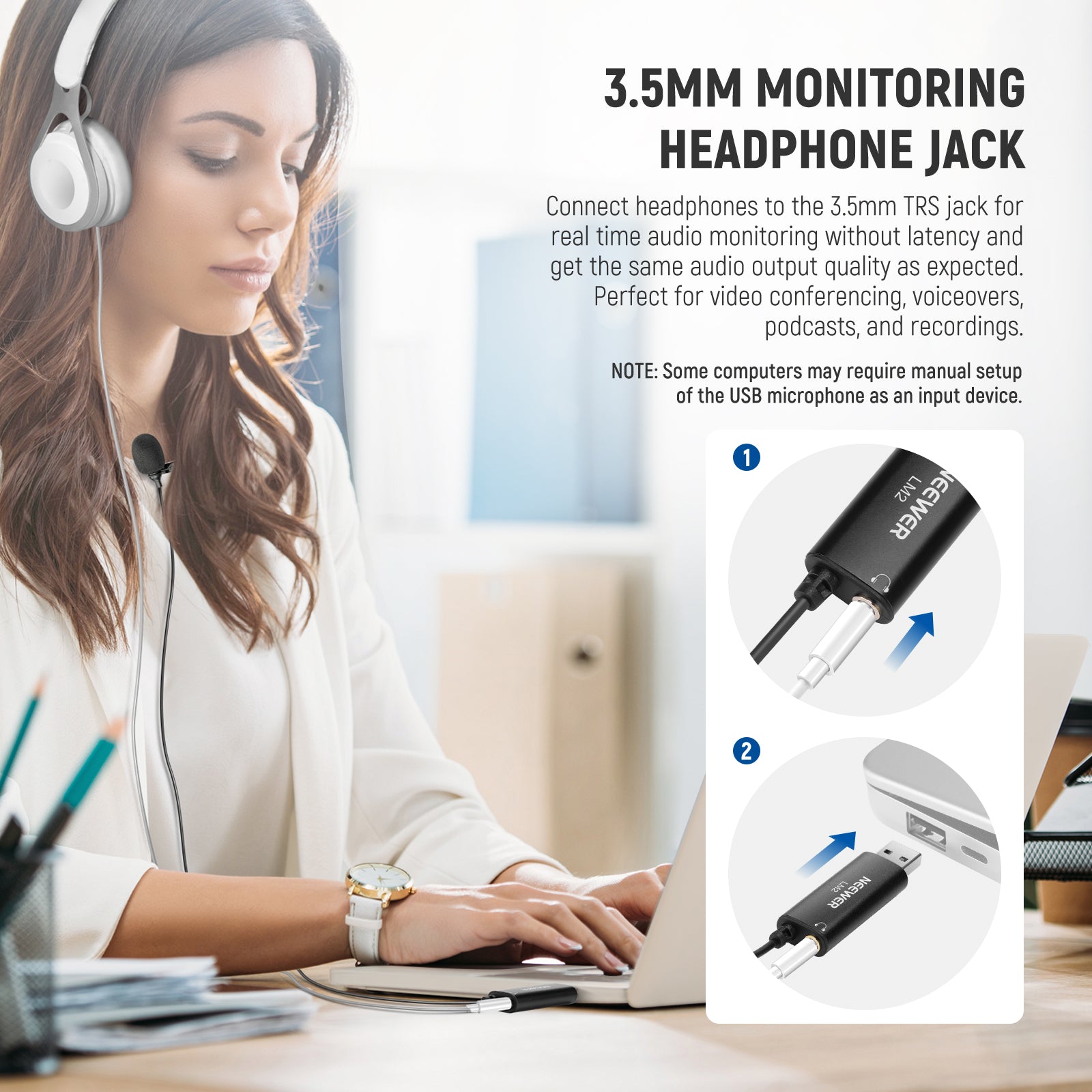 3.5mm monitoring headphone jack