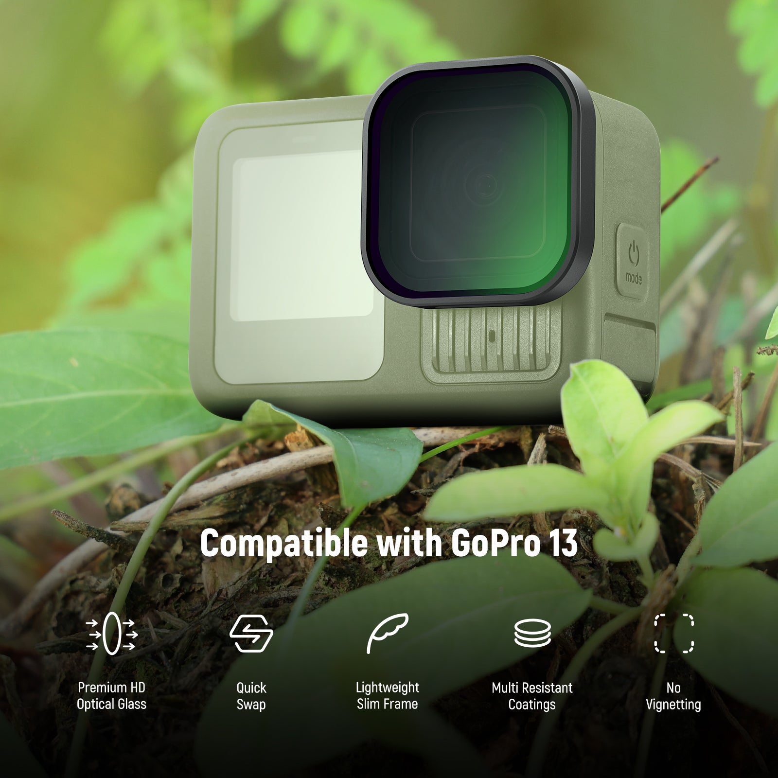 NEEWER FL-A76 Multicoated HD PL Filter is compatible with GoPro Hero 13