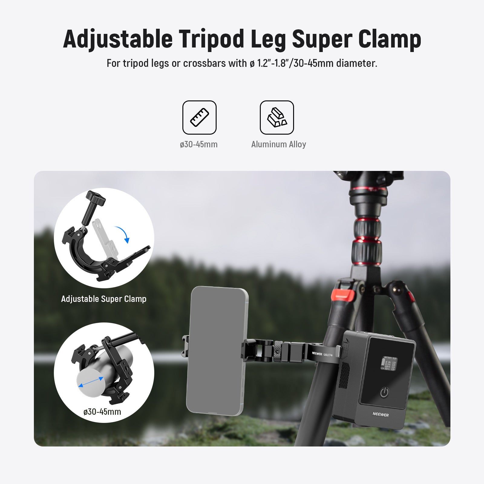 Adjustable Tripod Leg Super Clamp