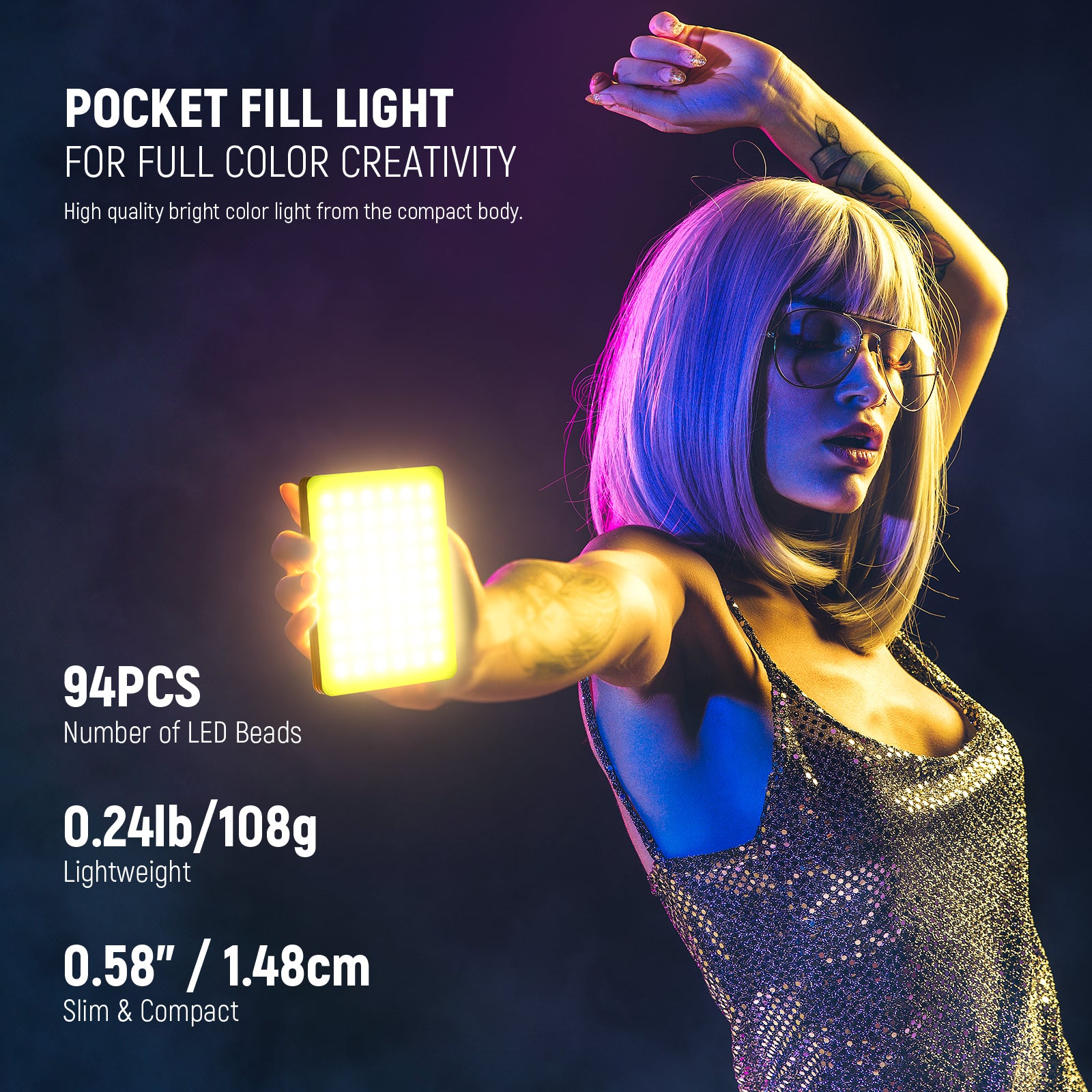 Specifications of the NEEWER VL67C Phone Selfie Light