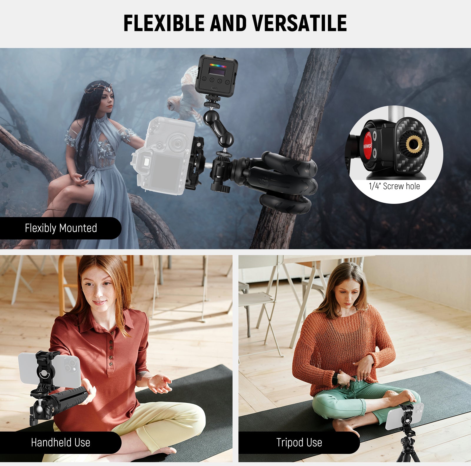 NEEWER TP35 Flexible Mini Tripod is flexible and versatile.