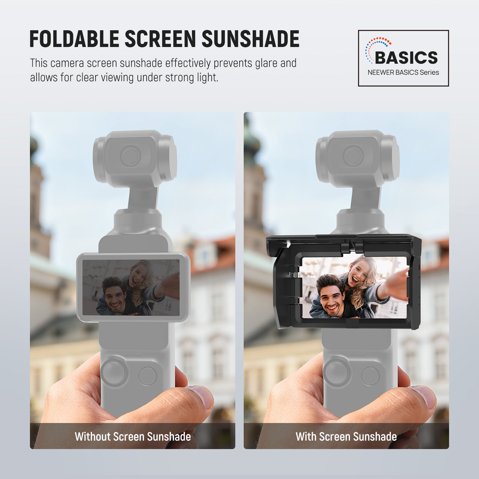 NEEWER AC154 Foldable Screen Sunshade effectively prevents glare.