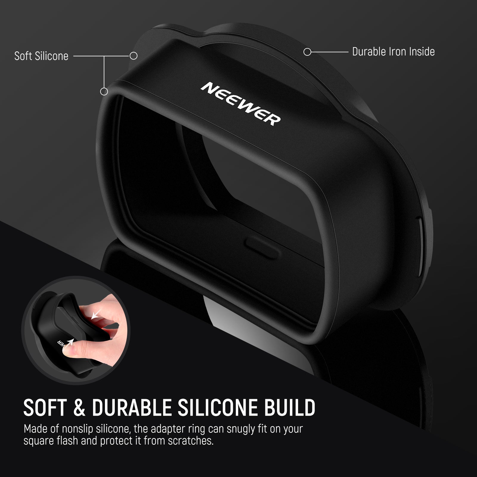 NEEWER SFR2 adapter ring is made of nonslip silicone