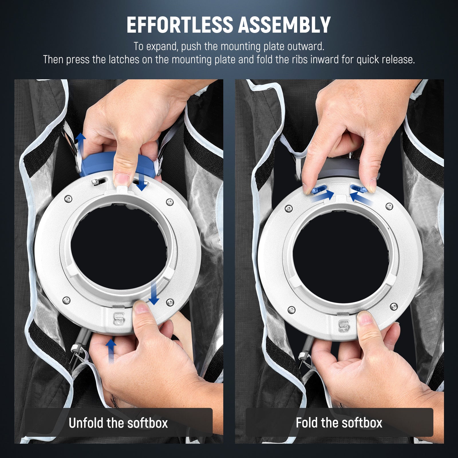 NEEWER NS93P Quick Release Rectangular Softbox effortlessly unfolds and locks into place