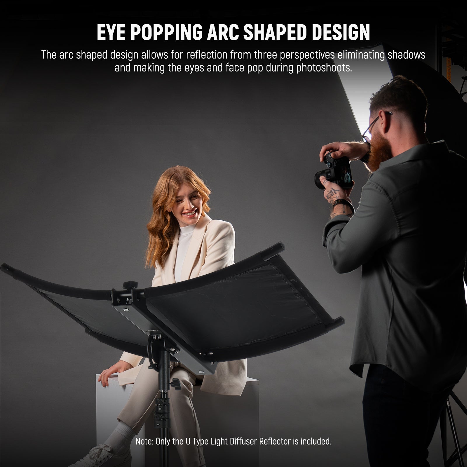 NEEWER RF-04 clamshell reflector features eyes popping Arc shaped design