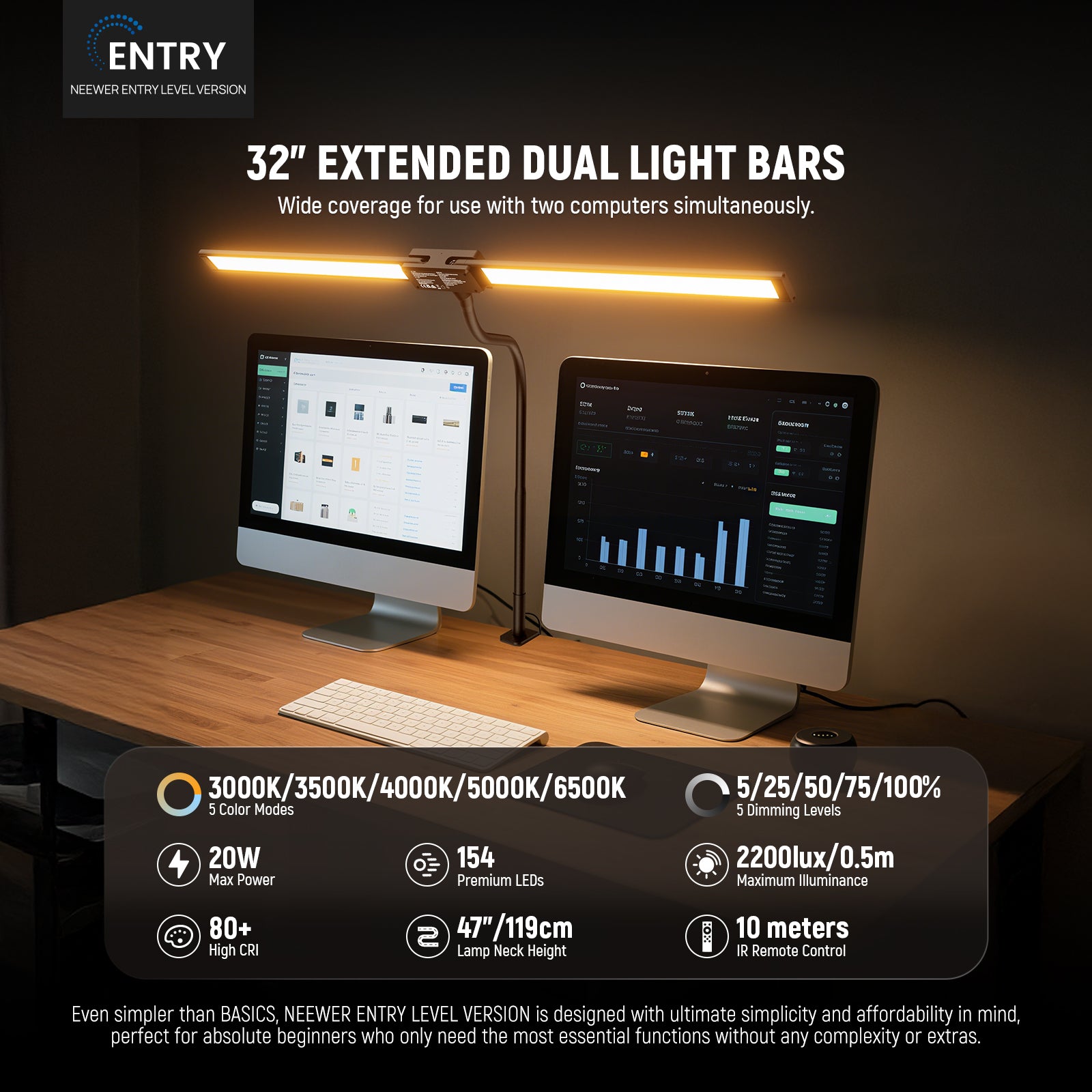 32" Extended Dual Light Bars for Wide Coverage