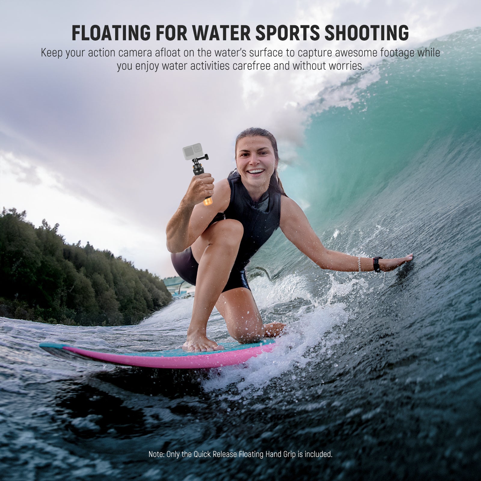 NEEWER GP23 Floating Hand Grip is tailor made for action cameras.