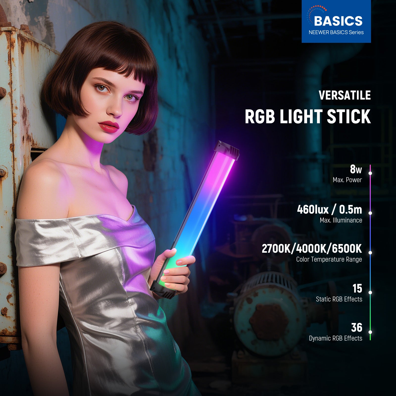 Product detail of the NEEWER SL30 Magnetic Portable RGB Light Wand