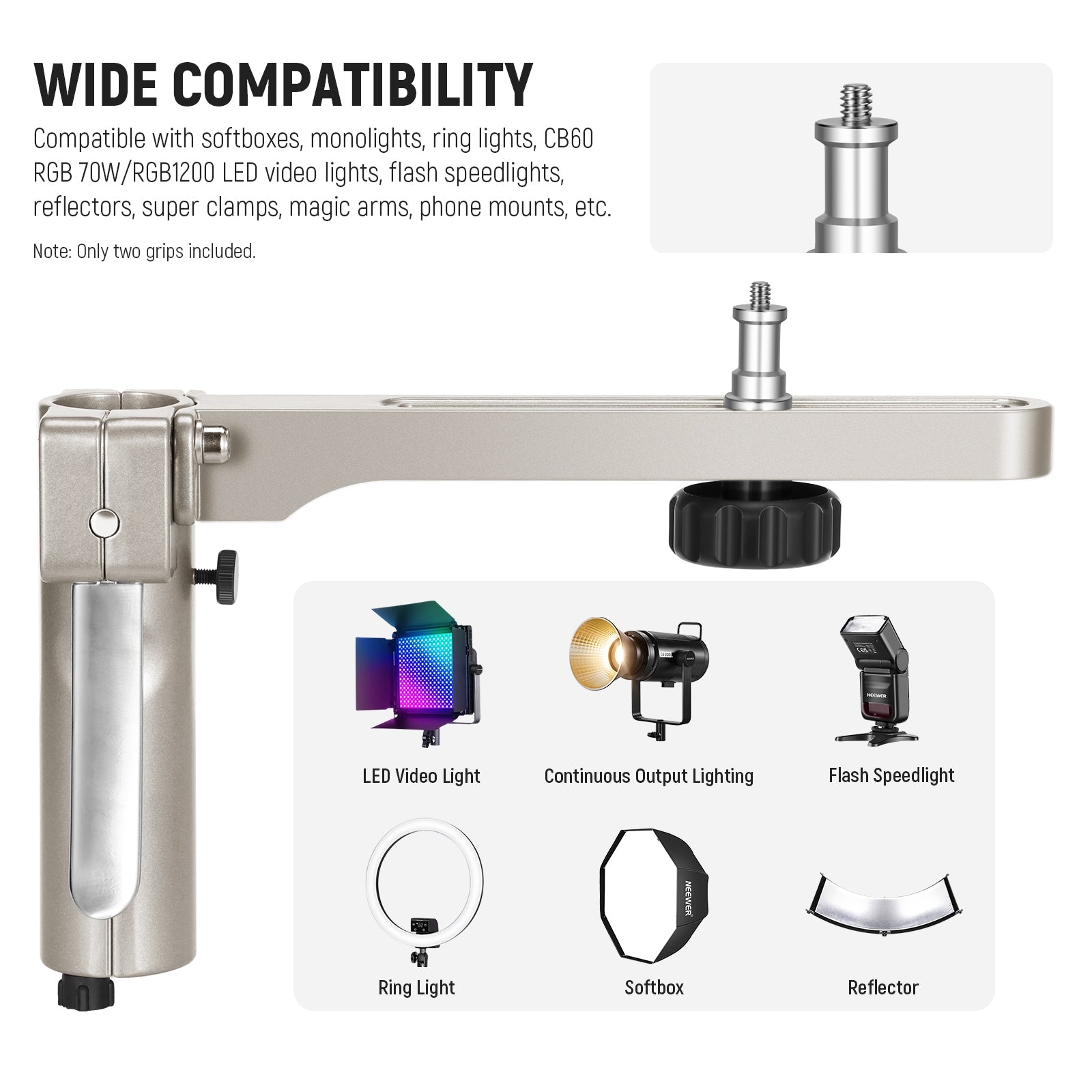 Wide Compatibility of the NEEWER ST198SS Light Stand with Wheels