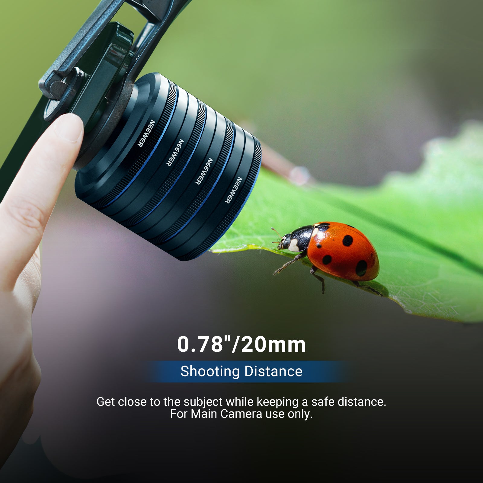 This modular macro lens expands the Main Camera's close up capabilities for capturing fine details on other subjects.