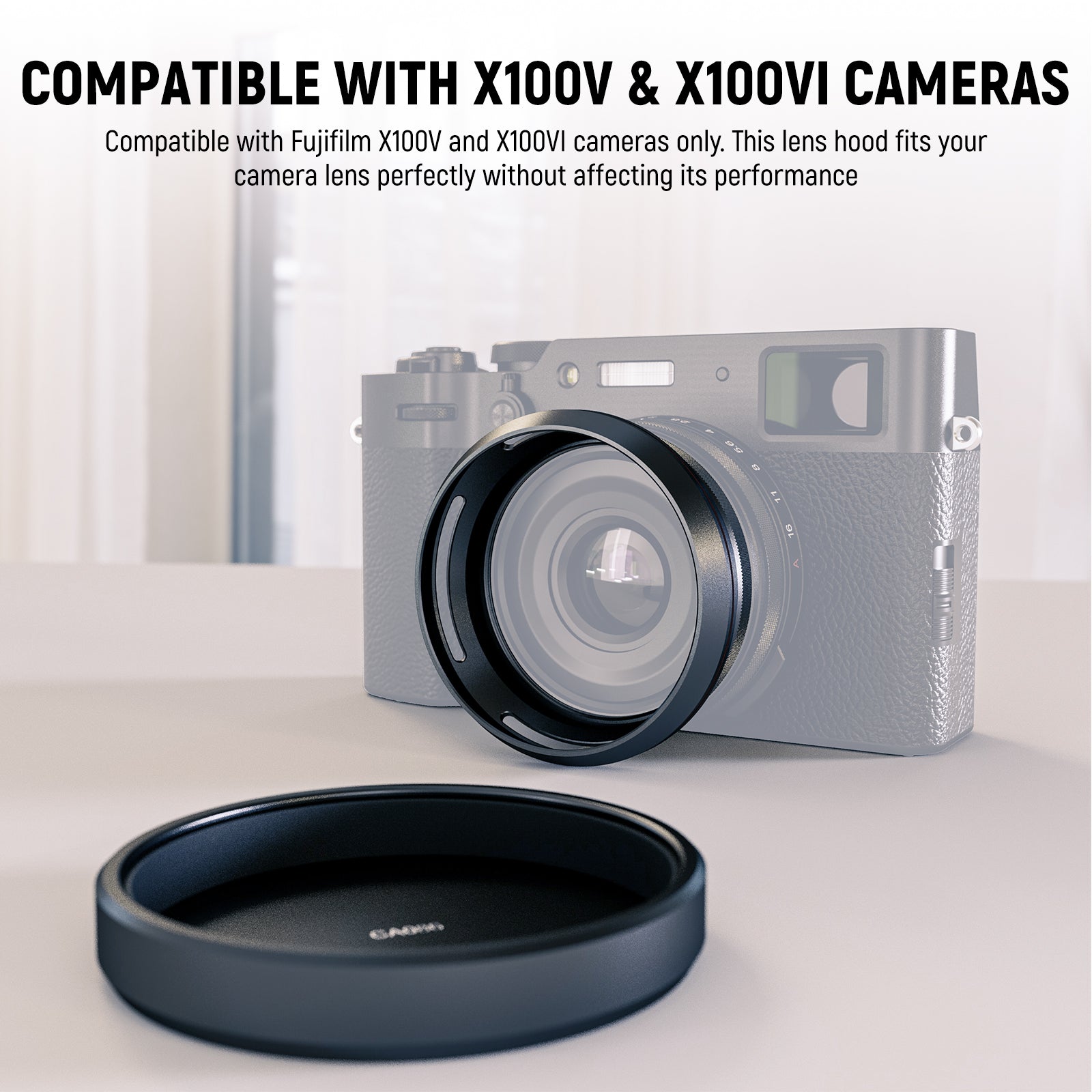NEEWER CA086 Round Lens Hood is compatible with Fujifilm X100V and X100VI cameras
