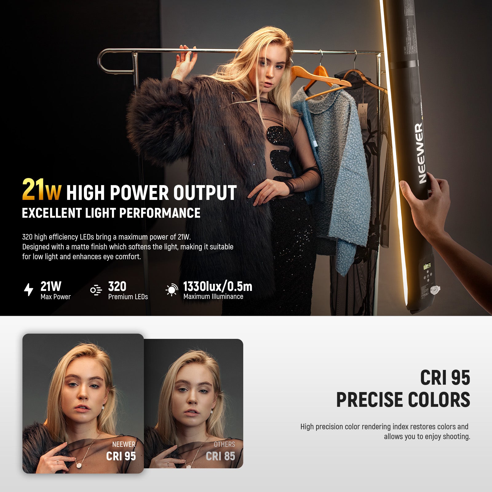 NEEWER GC21B Inflatable LED Fill Light has excellent light performance.