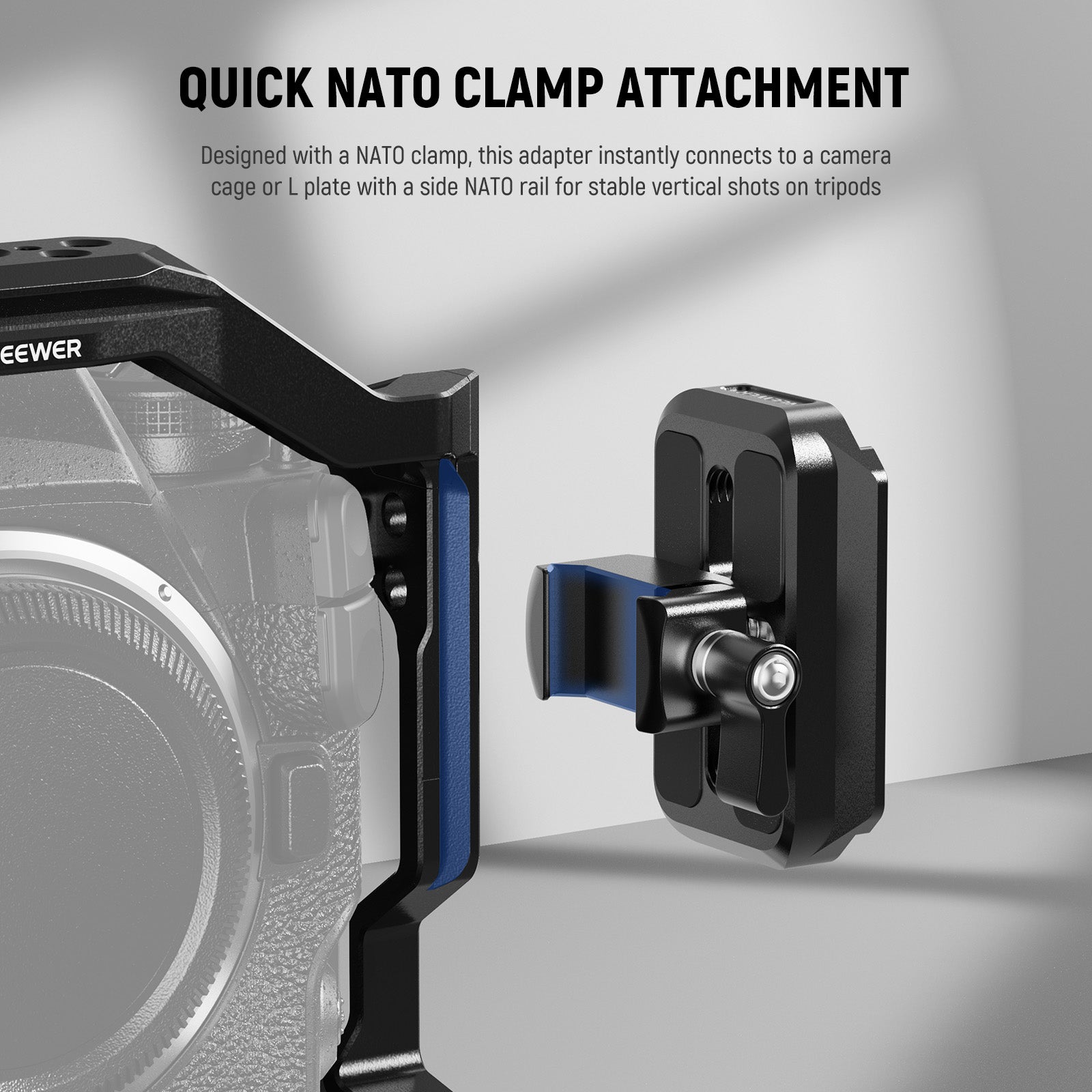 NEEWER CA129 Arca Type QR Plate Adapter is designed with a NATO clamp.