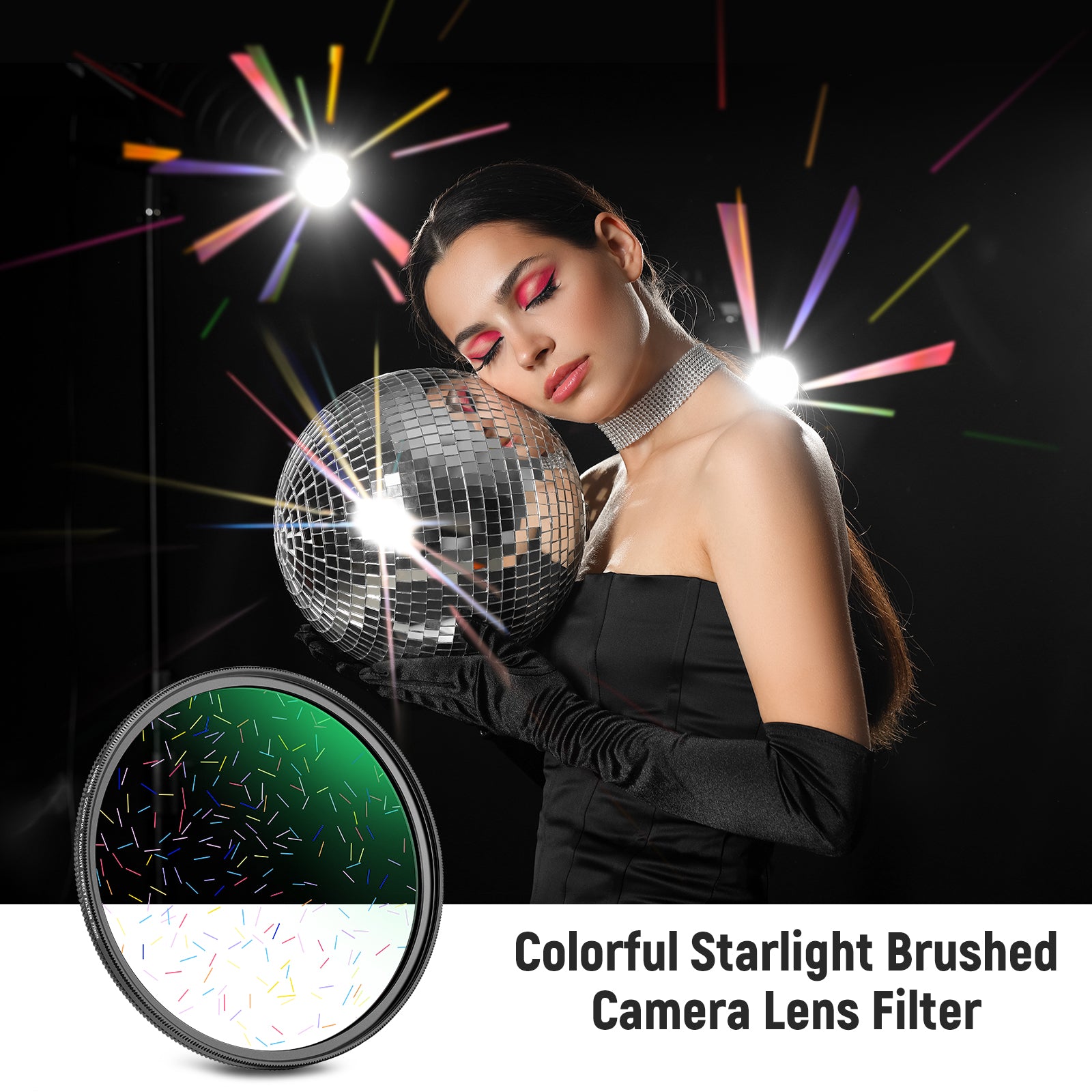 NEEWER Colorful Starlight Brushed Camera Lens Filter adds a natural and colorful radiation effect to your images