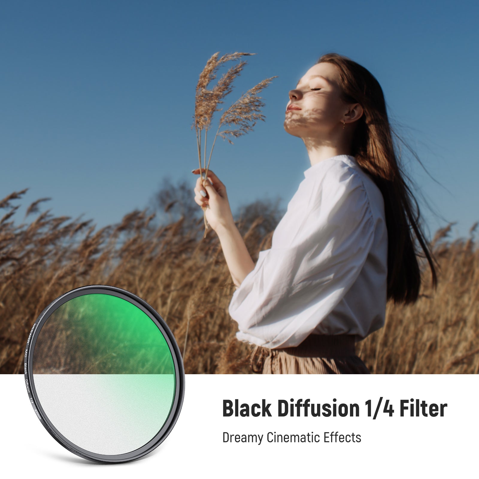 NEEWER 1/4 Black Diffuser Camera Lens Filter with dreamy cinematic effects