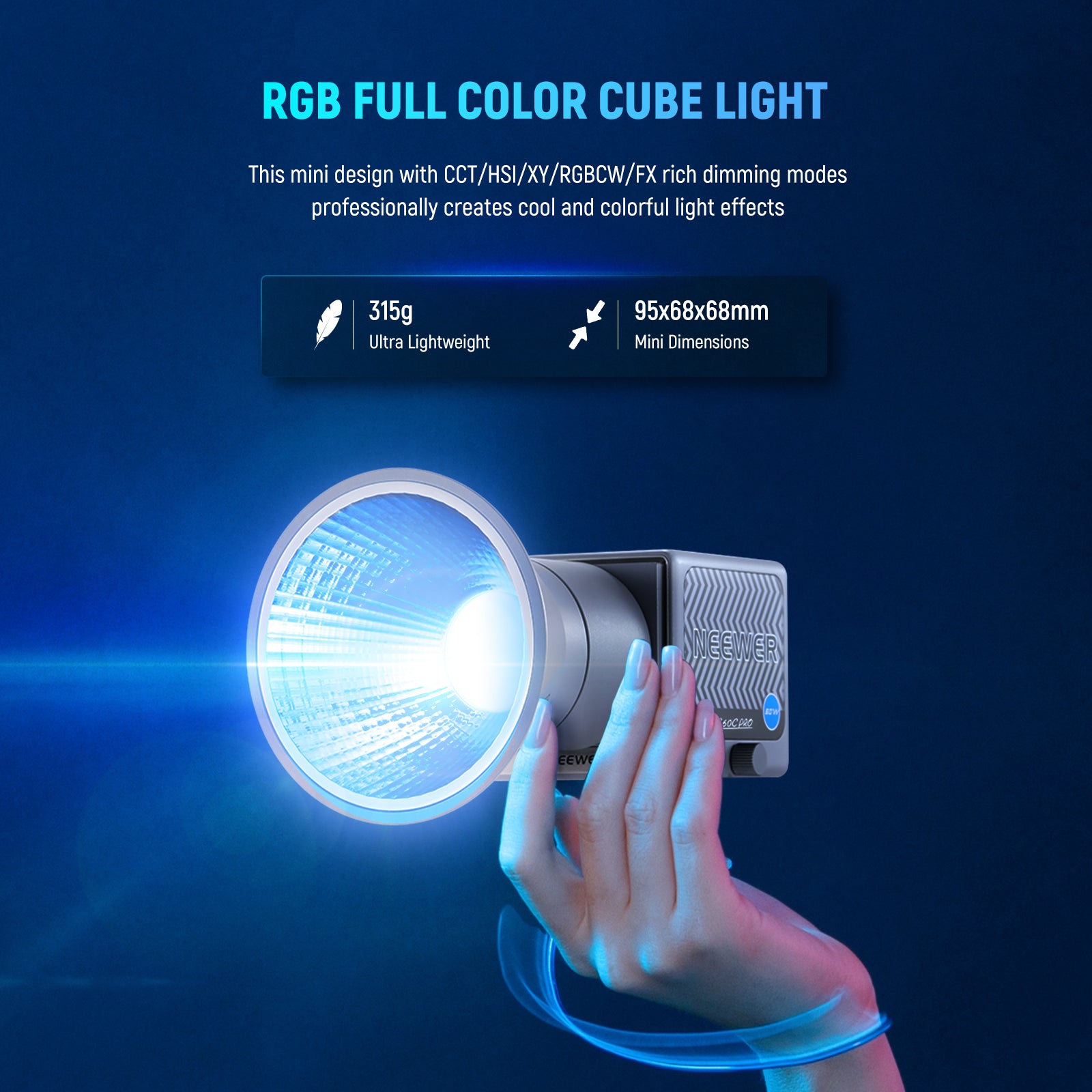 NEEWER HS60C Pro is a RGB full color cube light.