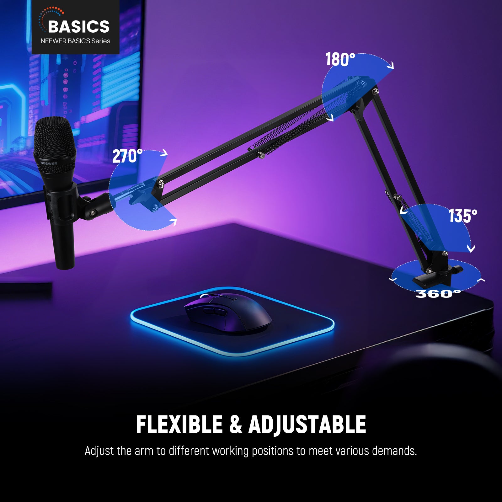 Flexible and Adjustable desktop mic stand