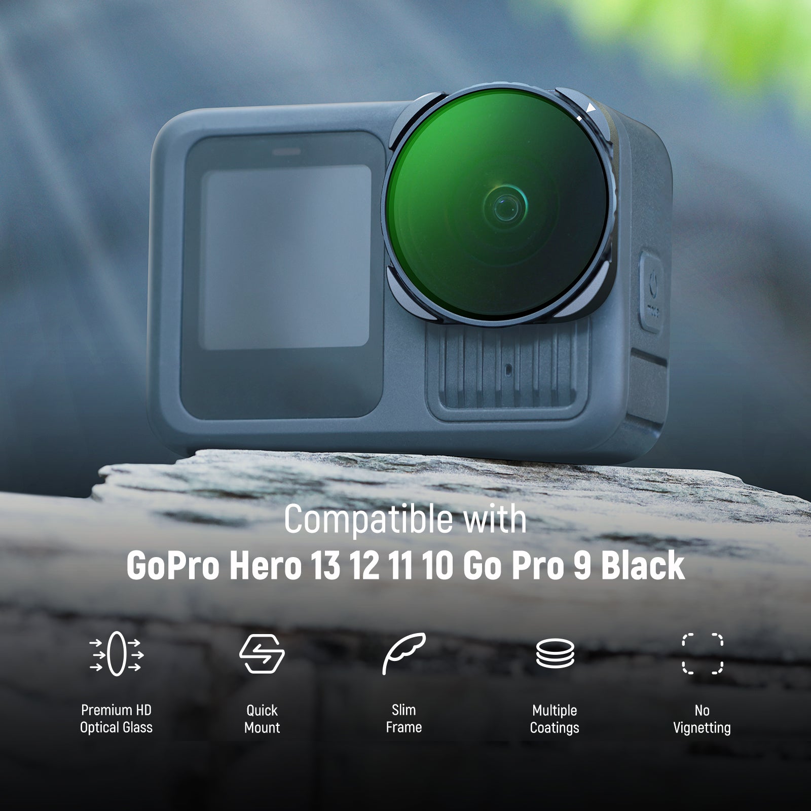 NEEWER FL-GP23 CPL Filter is compatible with GoPro Hero 13 12 11 10 9