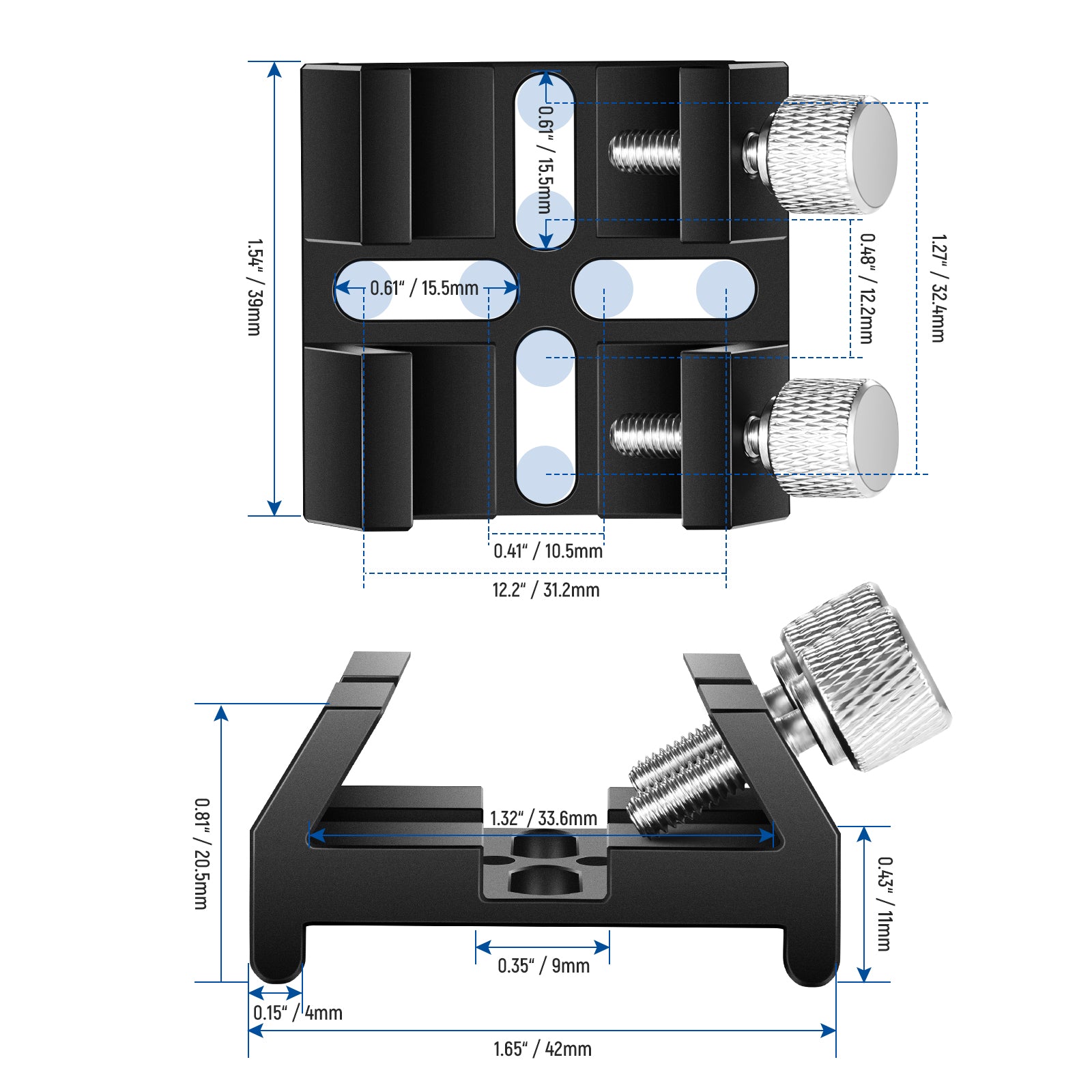 Product details of the NEEWER LS-15 Universal Dovetail Base