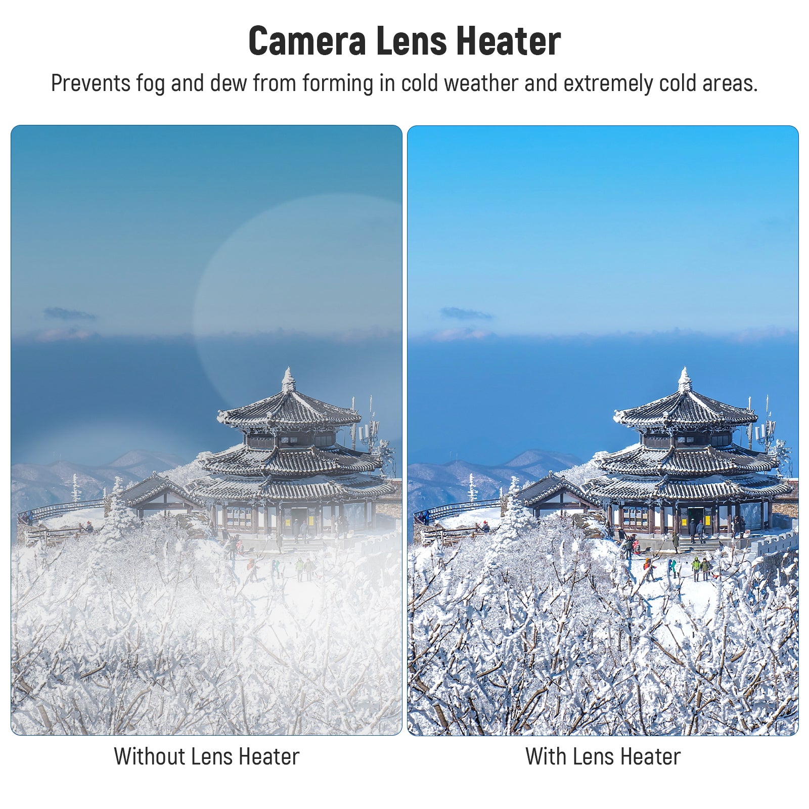 NEEWER HW-28 USB Lens Heater prevents fog and dew from forming in cold weather.