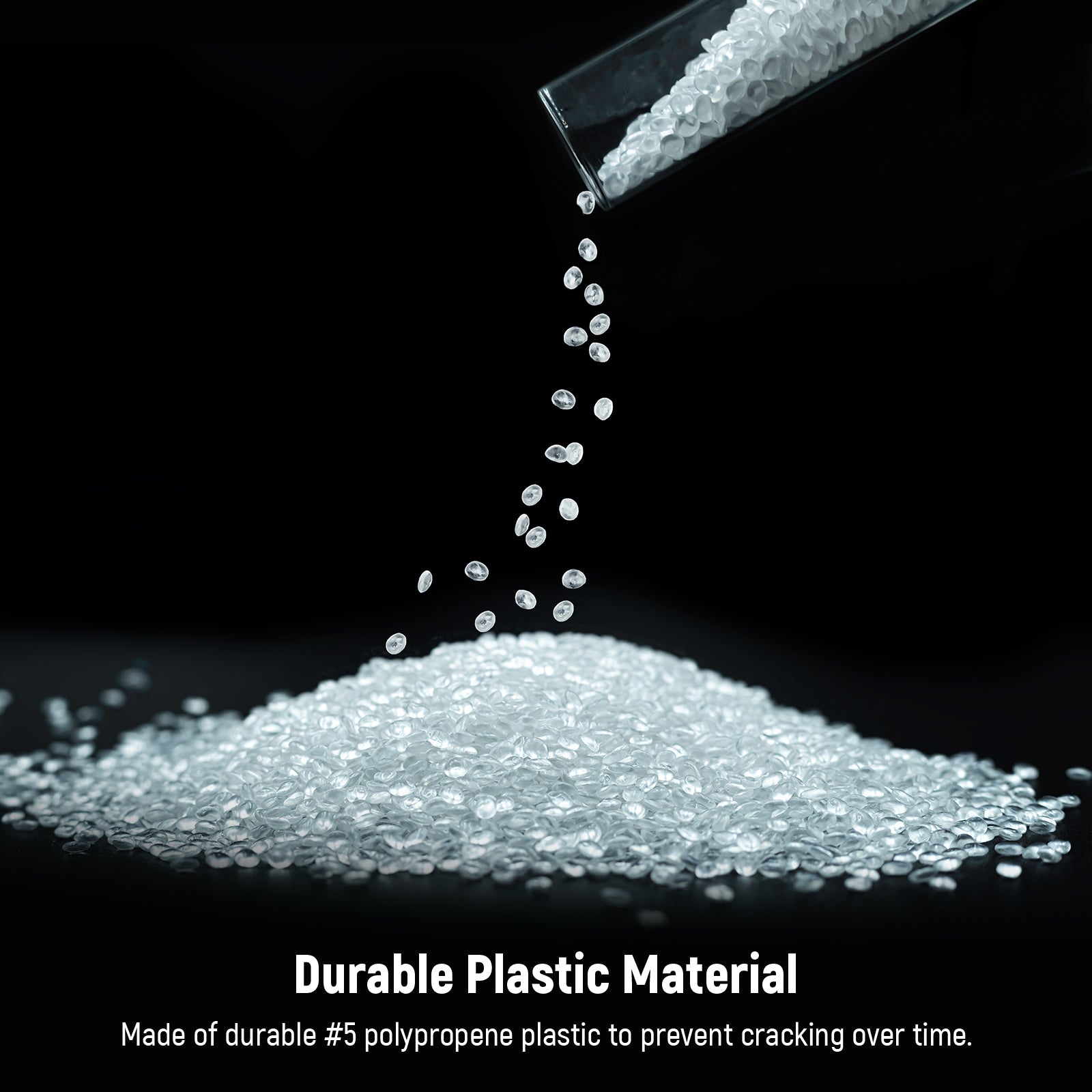 Made of durable #5 polypropene plastic to prevent cracking over time