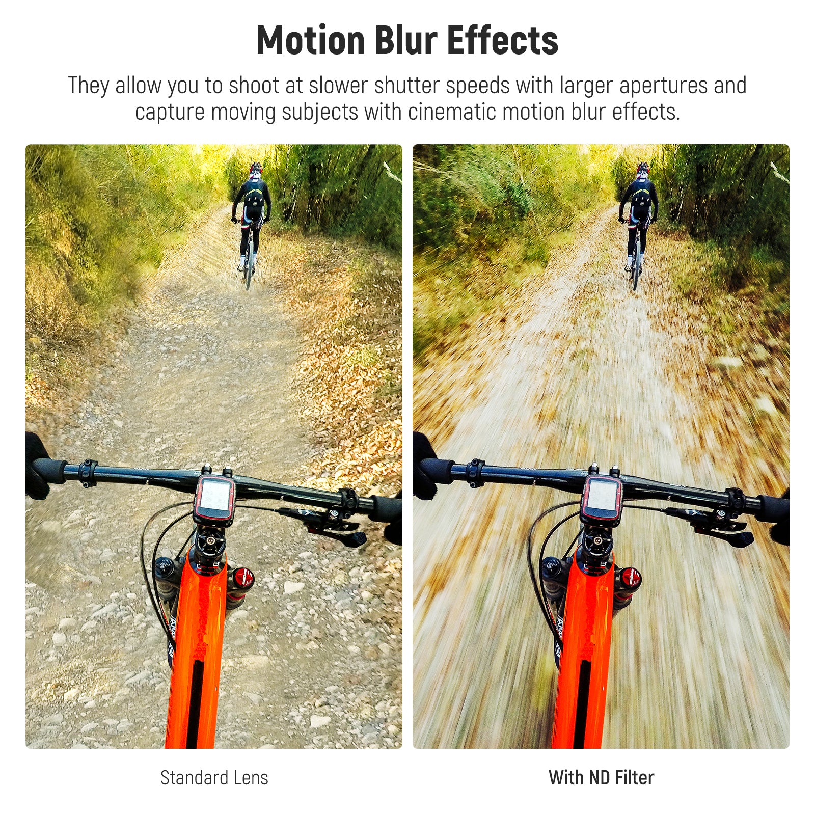 NEEWER FL-GP9 ND Filter offers motion blur effects.
