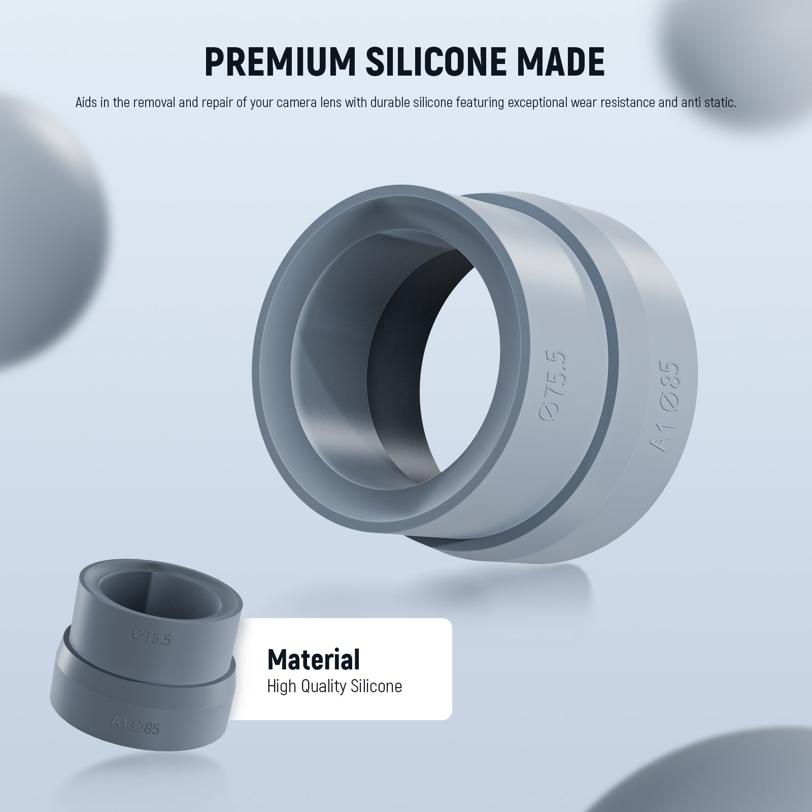 The anti static silicone material effectively minimizes sticky dust.