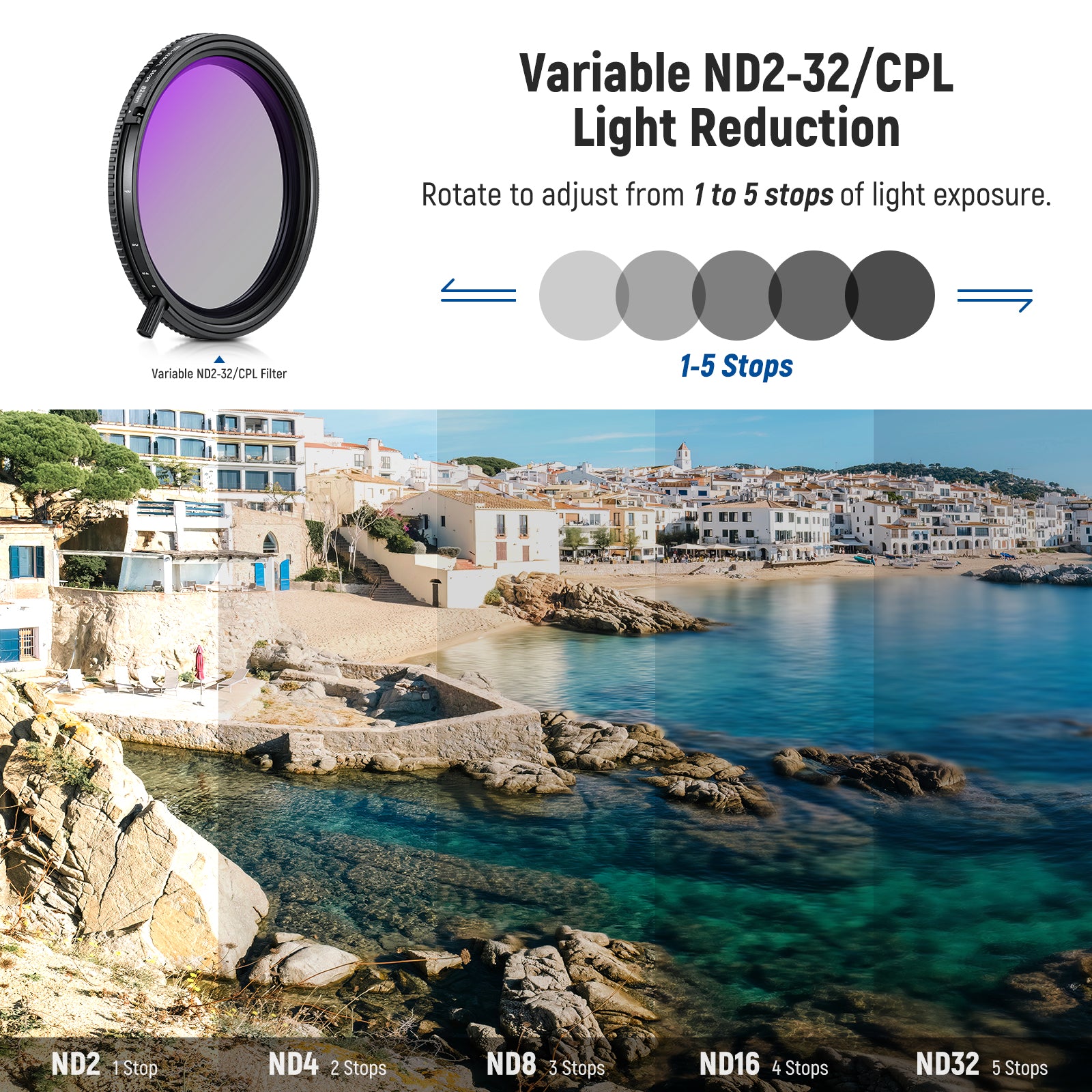 Adjust the circular polarizer filter by locking the knob then rotating.