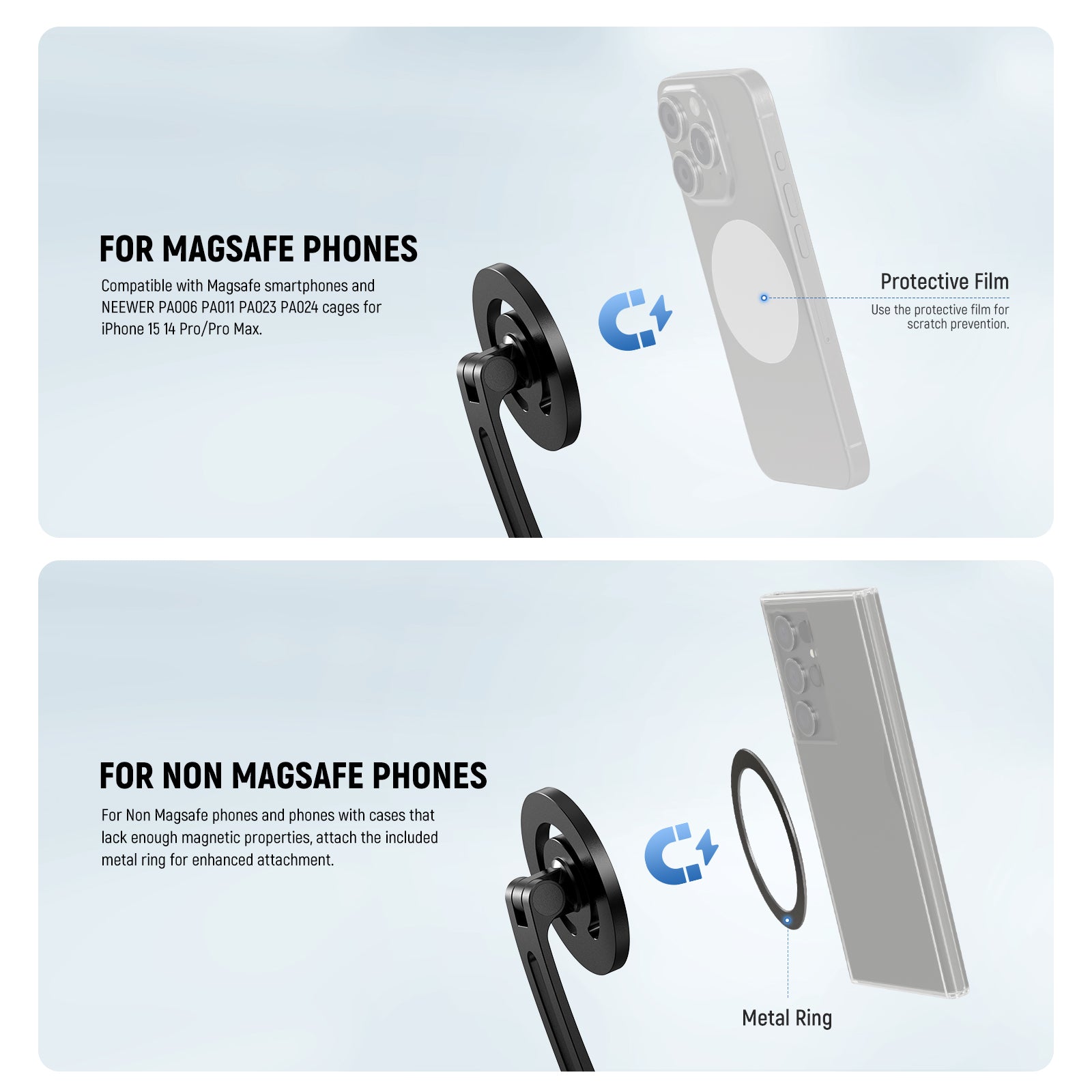 NEEWER GP26 Neck Holder is designed for smartphones and action cameras.