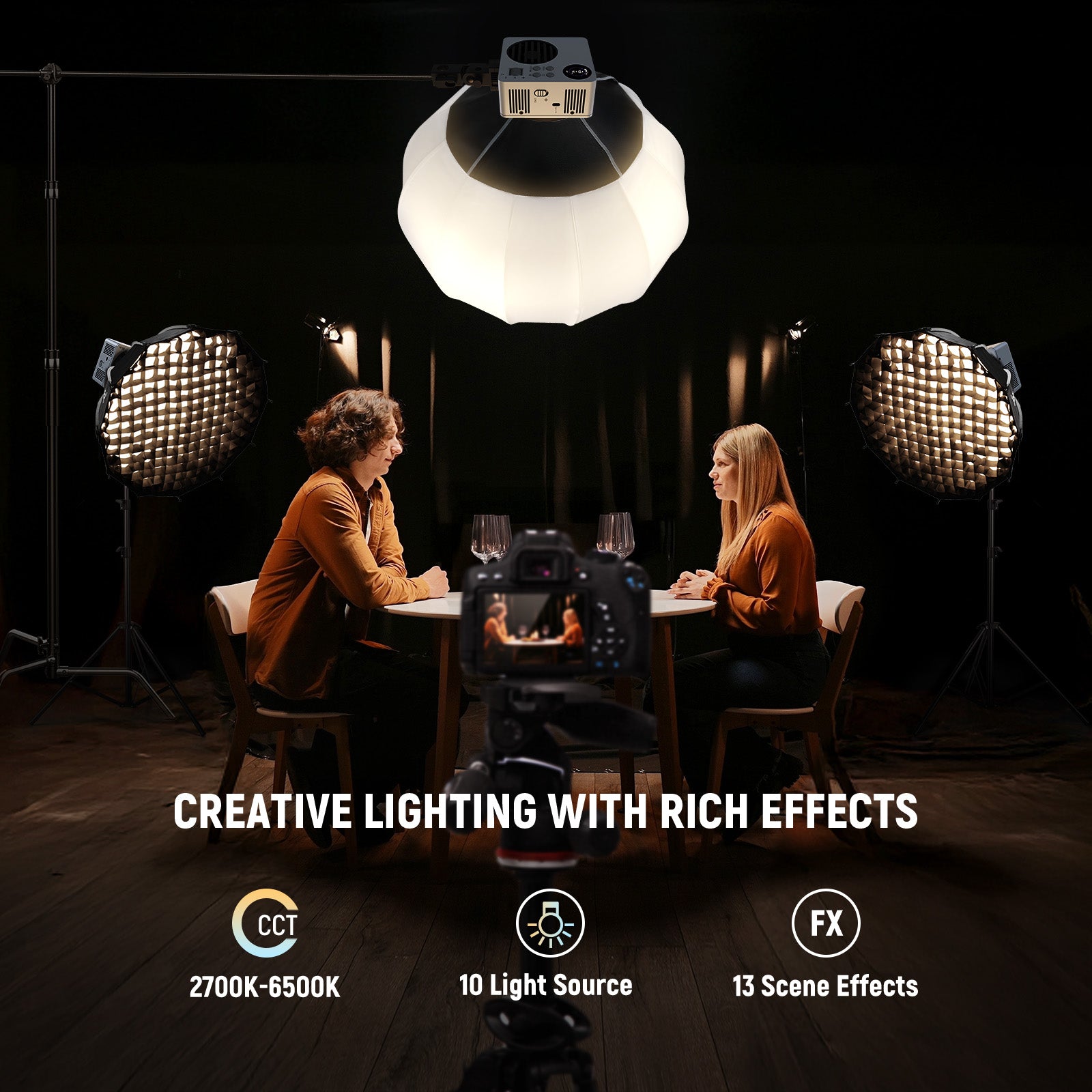 NEEWER HB80B Bi Color Mini COB LED Video Light can create lighting with rich effects.