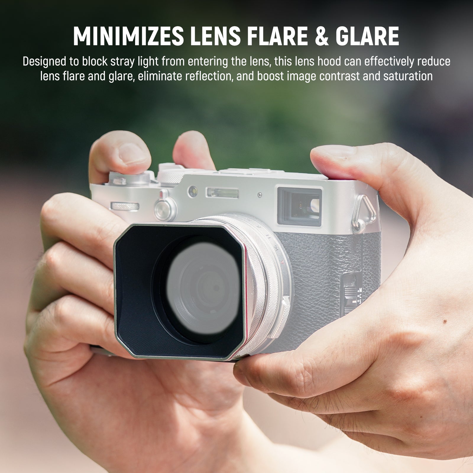 NEEWER CA087 Square Lens Hood is designed to block stray light from entering the lens.
