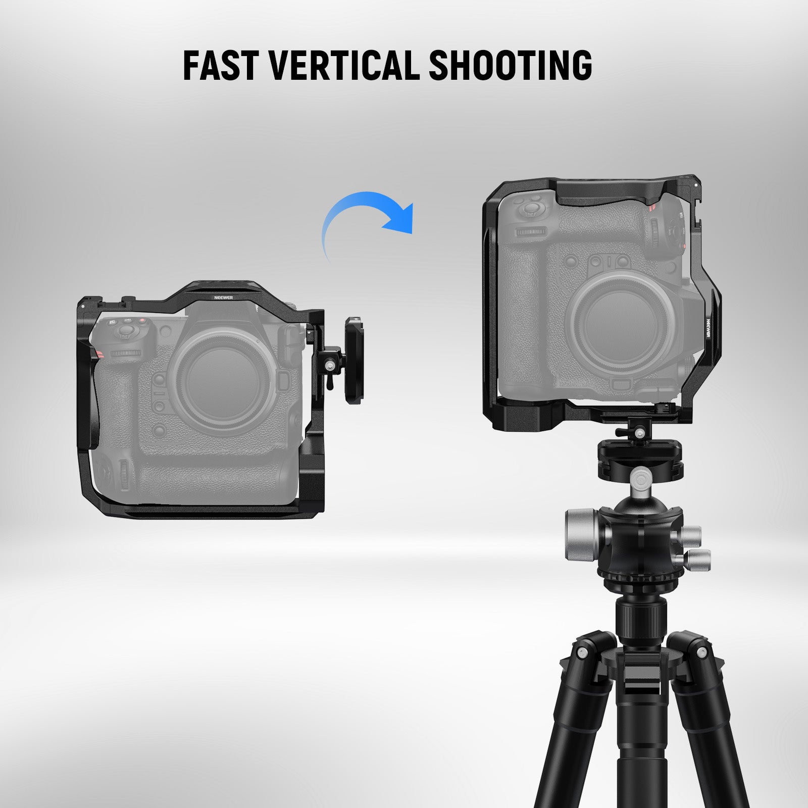 NEEWER CA129 Arca Type QR Plate Adapter is suitable for vertical shooting.