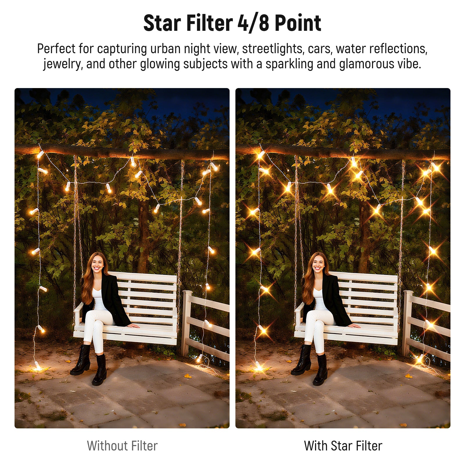 Adjustable Star Filter 4/8 Point
