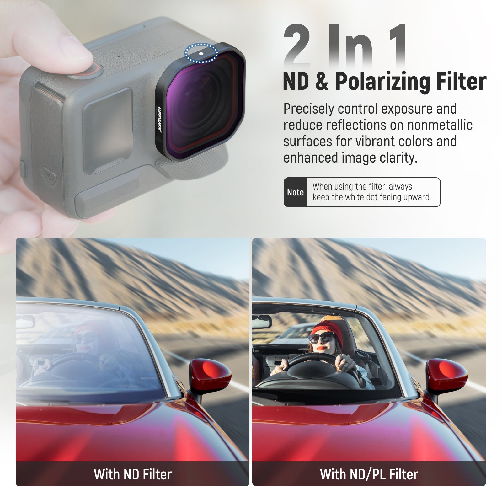 NEEWER 2-in-1 ND & Polarizing filter for Insta360 Ace Pro 2