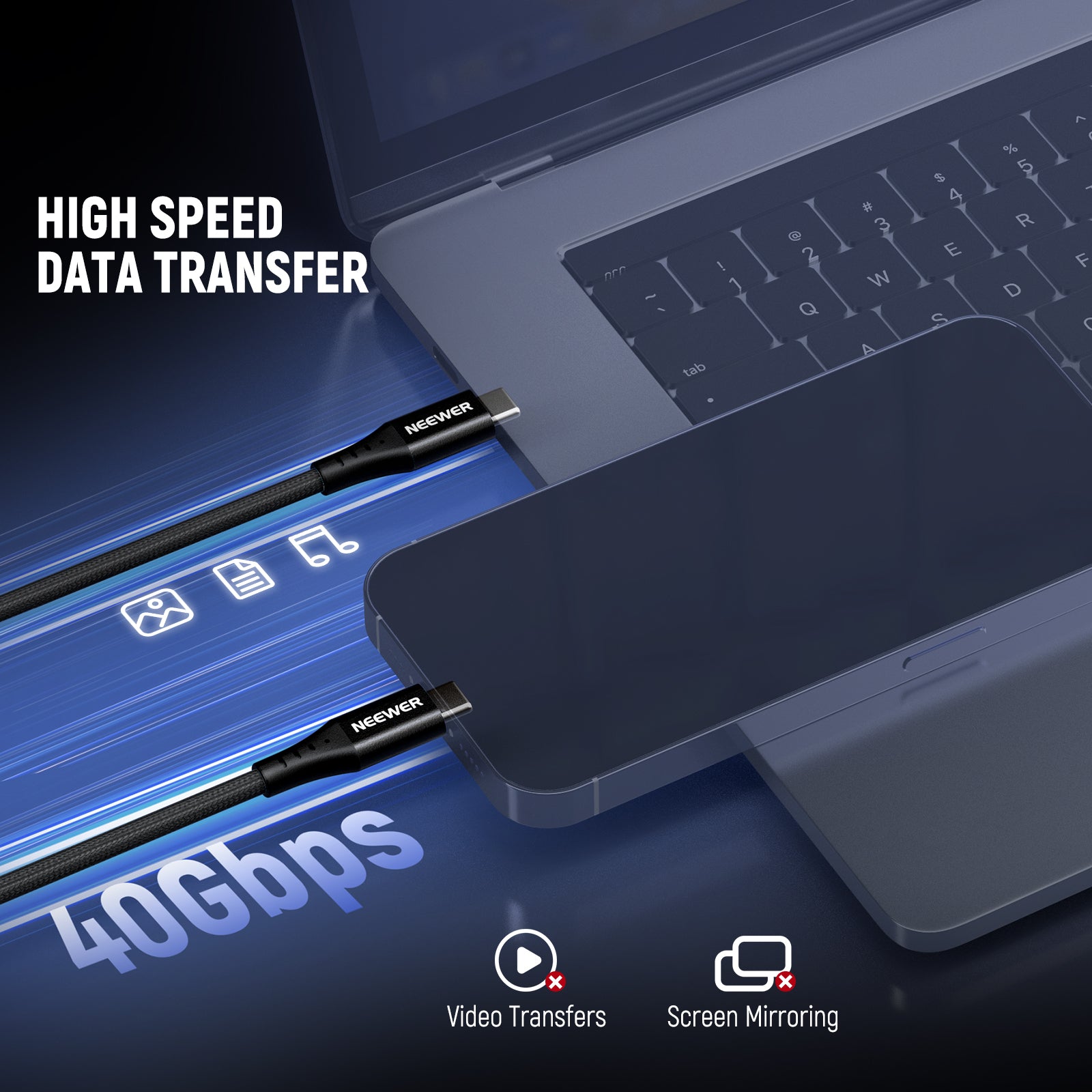 40Gbps high data transfer speed ensures smooth and fast transfers of large files
